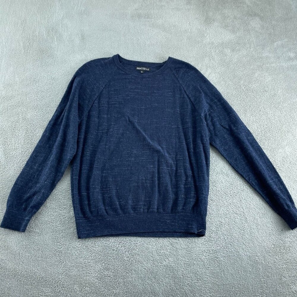 J.Crew Mercantile Mens Navy Blue Lightweight Cotton Pullover Size L 4300